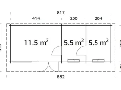 Holz-Gartenhaus Heidi 22,5 m² Natur / Unbehandelt*Palmako New