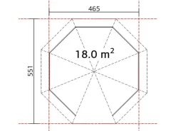 Holz-Pavillon Betty Natur unbehandelt 465 cm x 465 cm ohne Fußboden*Palmako Sale