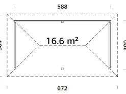 Holz-Pavillon Bianca 16,6 m² Set 2*Palmako