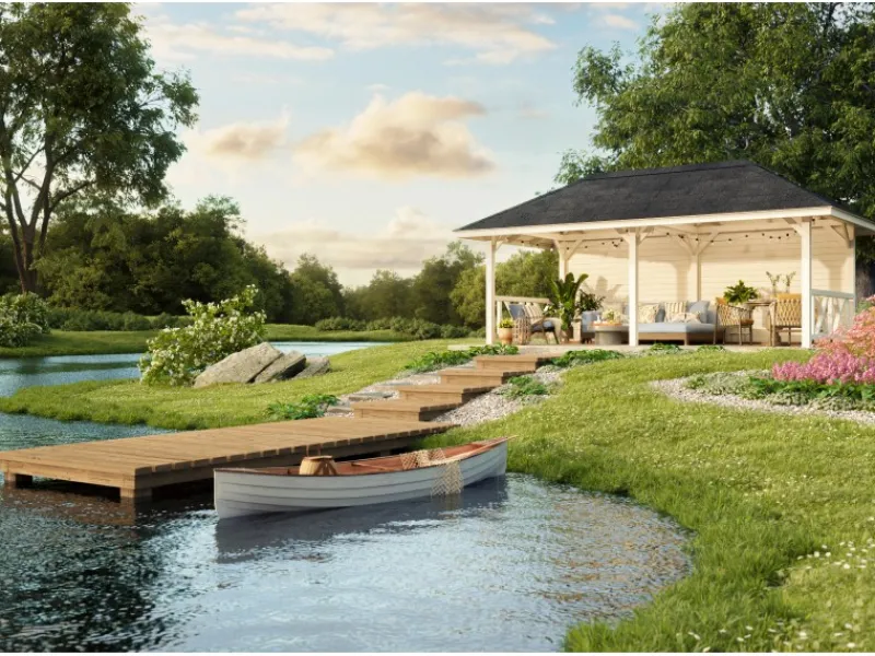 Holz-Pavillon Bianca 16,6 m² Set 2*Palmako