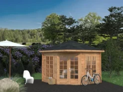 Palmako Gartenlauben|Holz-Pavillon Melanie Braun 280 cm x 280 cm inkl.Fußboden