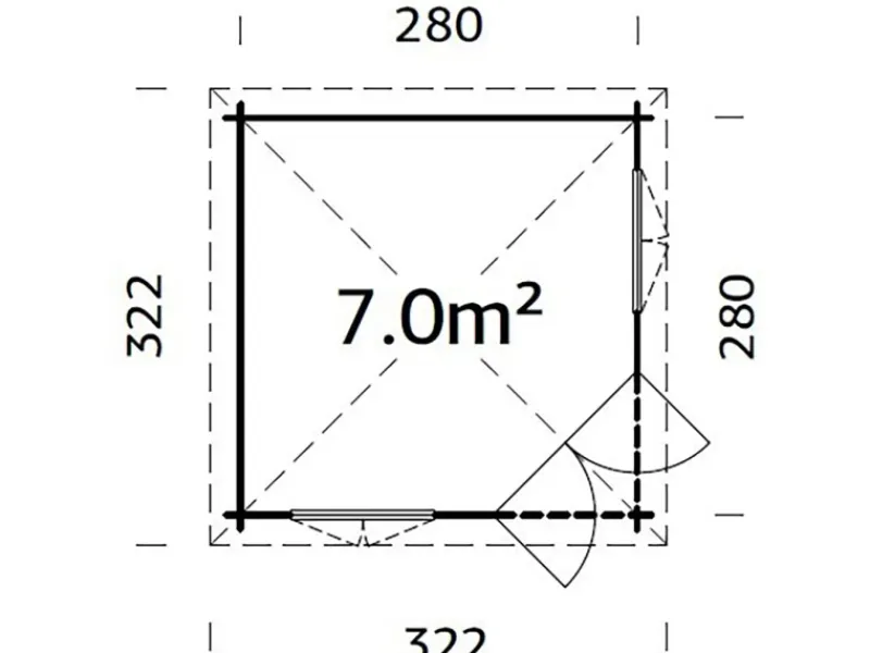 Holz-Pavillon Melanie 217 cm x 280 cm x 280 cm*Palmako New