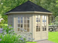 Holz-Pavillon Veronica 7 Natur unbehandelt 337 cm x 337 cm*Palmako Outlet