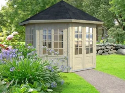 Holz-Pavillon Veronica 7 Natur unbehandelt 337 cm x 337 cm*Palmako Outlet