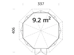 Holz-Pavillon Veronica 7 Natur unbehandelt 337 cm x 337 cm*Palmako Outlet