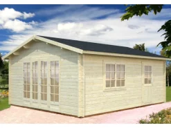 Palmako Gartenlauben|Irene Holz-Gartenhaus Natur Satteldach Unbehandelt 450 cm x 550 cm