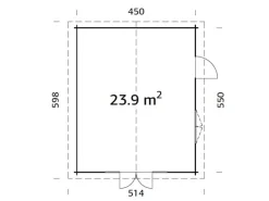 Palmako Gartenlauben|Irene Holz-Gartenhaus Natur Satteldach Unbehandelt 450 cm x 550 cm