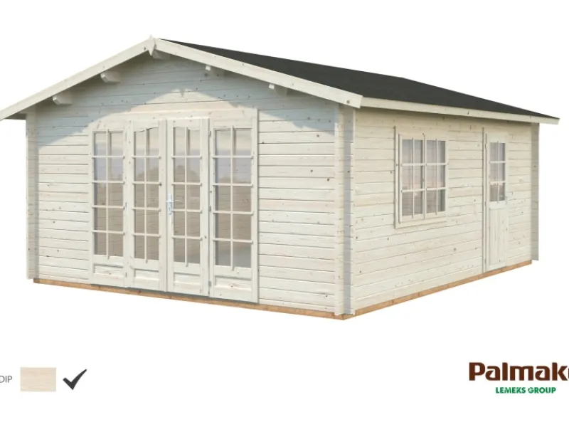 Irene Holz-Gartenhaus Klar Satteldach Tauchgrundiert 470 cm x 550 cm*Palmako Sale