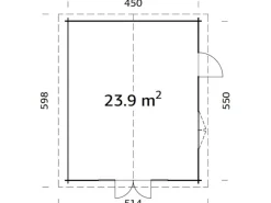 Irene Holz-Gartenhaus Klar Satteldach Tauchgrundiert 470 cm x 550 cm*Palmako Sale