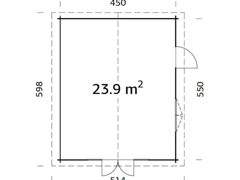 Irene Holz-Gartenhaus Klar Satteldach Tauchgrundiert 470 cm x 550 cm*Palmako Sale