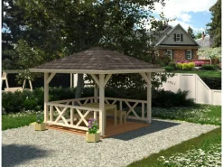 Pavillon Betty 300 x 300 cm Lackiert Weiß FSC®*Palmako Hot