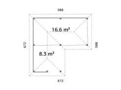 Palmako Gartenlauben|Pavillon Bianca Set223 Slide 588 cm x 588 cm FSC®
