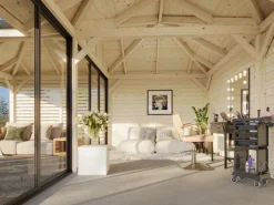 Palmako Pavillons|Pavillon Bianca Set 514 Slide Plus 588 x 588 cm Lackiert Weiß FSC®