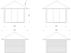 Palmako Gartenlauben|Pavillon Bianca Set201 Slide belassen 300 cm x 300 cm FSC®