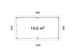 Palmako Pavillons|Pavillon Lenna Set 402 Slide Tauchgrundiert 588 cm x 300 cm FSC®