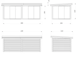 Palmako Pavillons|Pavillon Lenna Set 402 Slide Tauchgrundiert 588 cm x 300 cm FSC®