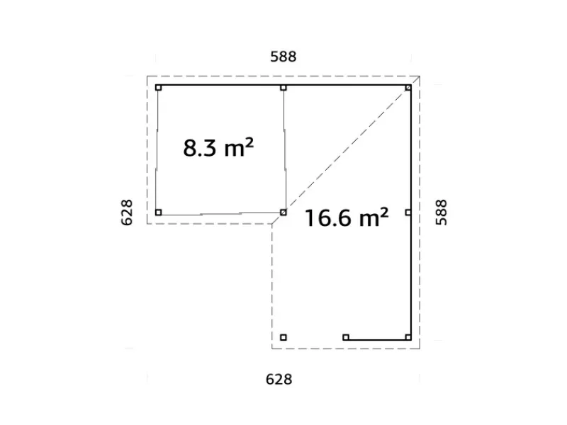 Pavillon Lenna Set 710 Slide Plus 588 x 588 cm Lackiert Weiß FSC®*Palmako Online
