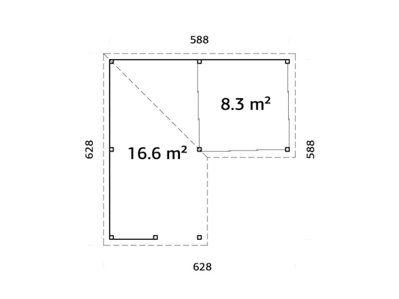 Pavillon Lenna Set 710 Slide Plus 588 x 588 cm Lackiert Weiß FSC®*Palmako Online