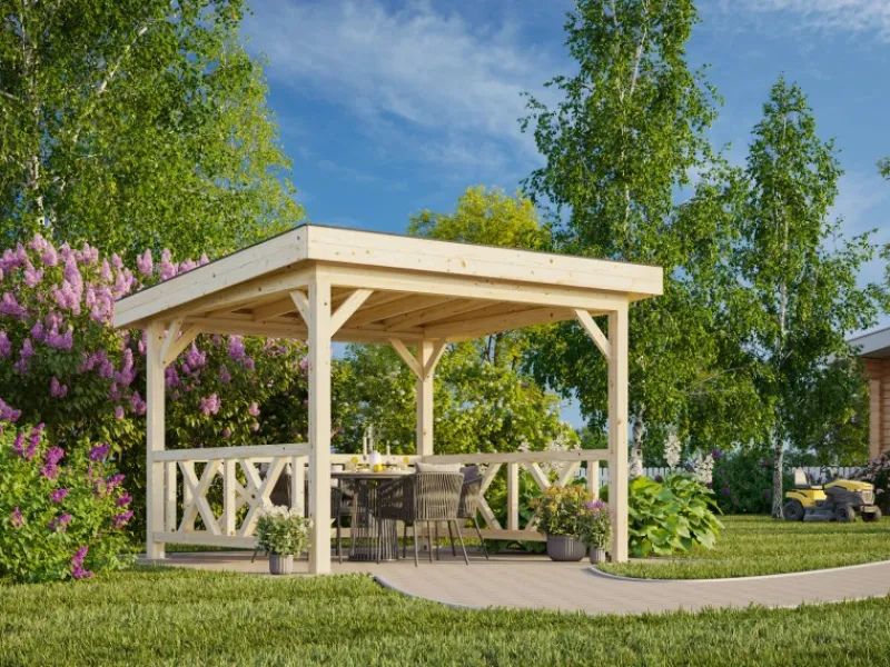 Palmako Gartenlauben|Pavillon Lenna Set 301 Tauchgrundiert 300 cm x 300 cm FSC®