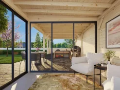 Palmako Gartenlauben|Pavillon Lenna Set 416 Slide 876 x 300 cm Lackiert Weiß FSC®