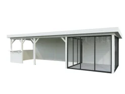 Palmako Gartenlauben|Pavillon Lenna Set 416 Slide 876 x 300 cm Lackiert Weiß FSC®