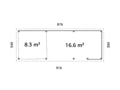 Palmako Gartenlauben|Pavillon Lenna Set 716 Slide Plus 876 x 300 cm Lackiert Weiß FSC®