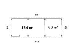 Palmako Gartenlauben|Pavillon Lenna Set 716 Slide Plus 876 x 300 cm Lackiert Weiß FSC®
