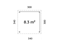 Pavillon Lenna Set 302 Tauchgrundiert 300 cm x 300 cm FSC®*Palmako Online