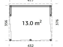 Palmako Gartenlauben|Pavillon Nova 13,0 m² Unbehandelt 417 cm x 356 cm