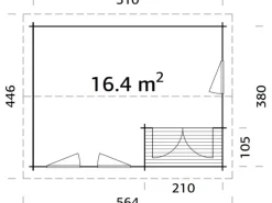 Susanna Holz-Gartenhaus Natur Satteldach Unbehandelt 510 cm x 380 cm*Palmako Hot