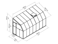 Palram - Canopia Outdoor Whirlpools|Gewächshaus Weiß 9 m² inkl. Fundamentrahmen