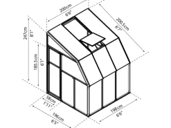 Gewächshaus Weiß 5,3 m² inkl. Fundamentrahmen*Palram - Canopia Hot