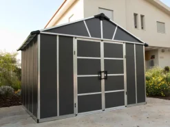 Palram - Canopia Laubbläser|Kunststoff-Gerätehaus Yukon 3.3 x 2.7 Grau 9 m²