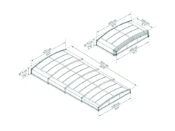 Poolüberdachung Majorca 470 cm x 874 cm Grau*Palram - Canopia Discount
