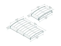 Palram - Canopia Outdoor Whirlpools|Poolüberdachung|Poolüberdachung Majorca 458 cm x 677 cm Grau