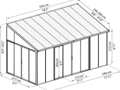  SanRemo 3 x 5.56 Wintergarten Anthrazit*Palram - Canopia Discount