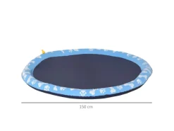 PawHut Wasserspielzeug|150 cm Hunde Sprinkler mit Anti-Rutsch Matte