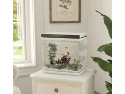 PawHut Wasserpumpe|Aquarium Wasserpumpe Glas ABS Weiß 38L x 26B x 37,6H cm