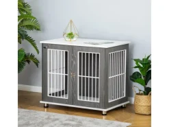 Hundehütte mit Abschließbaren Türen 85 x 55 x 75 cm*PawHut Clearance