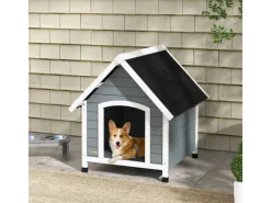 PawHut Outdoor-Spielzeug|Hundehütte mit Herausnehmbarem Boden 75 x 88 x 82 cm