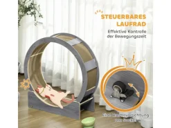 Katzenlaufrad Mehrschichtplatte Wellpapier Grau 91L x 33,5B x 94H cm*PawHut