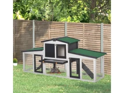 PawHut Outdoor-Spielzeug|Kleintierstall mit Freigehege 204 x 45 x 80 cm