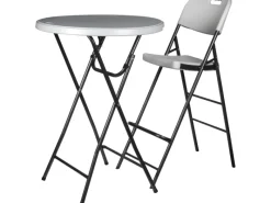 Barhocker mit Rückenlehne Kunststoff klappbar*Perel Clearance