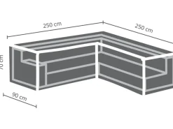 Perel Lounge-Gartenmöbel|Schutzhüllen|Garten-Schutzhülle für L-förmige Lounge-Gruppen 70 cm x 215 cm x 215 cm