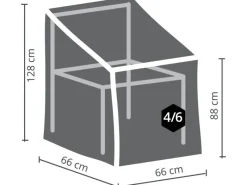 Perel Schutzhüllen|Garten-Schutzhülle für Stapelsessel 128 cm x 66 cm x 66 cm
