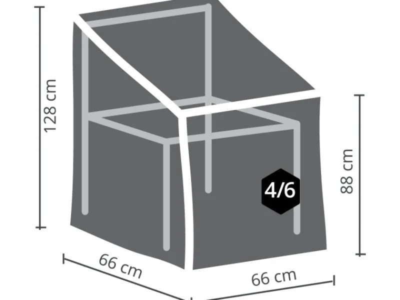 Perel Schutzhüllen|Garten-Schutzhülle für Stapelsessel 128 cm x 66 cm x 66 cm