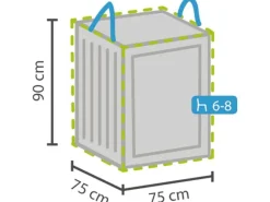 Perel Schutzhüllen|Lounge-Gartenmöbel|Garten-Schutzhülle für Lounge-Kissen 90 cm x 75 cm x 75 cm