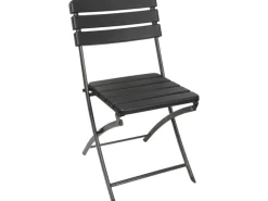 Perel Gartenstühle|Gartenstuhl Kunststoff klappbar Holz-Optik