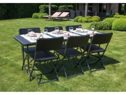 Klapptisch Rechteckig Schwarz 75 cm x 180 cm*Perel