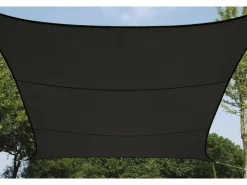 Sonnensegel quadratisch wasserdurchlässig 5 x 5 m Dunkelgrau*Perel Hot